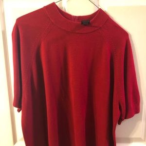 Mock neck short sleeve sweater